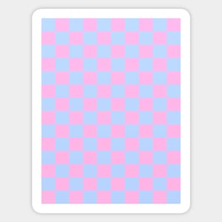 Blue and Pink Checkered Pattern Sticker